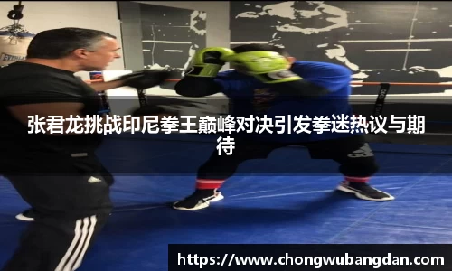 张君龙挑战印尼拳王巅峰对决引发拳迷热议与期待